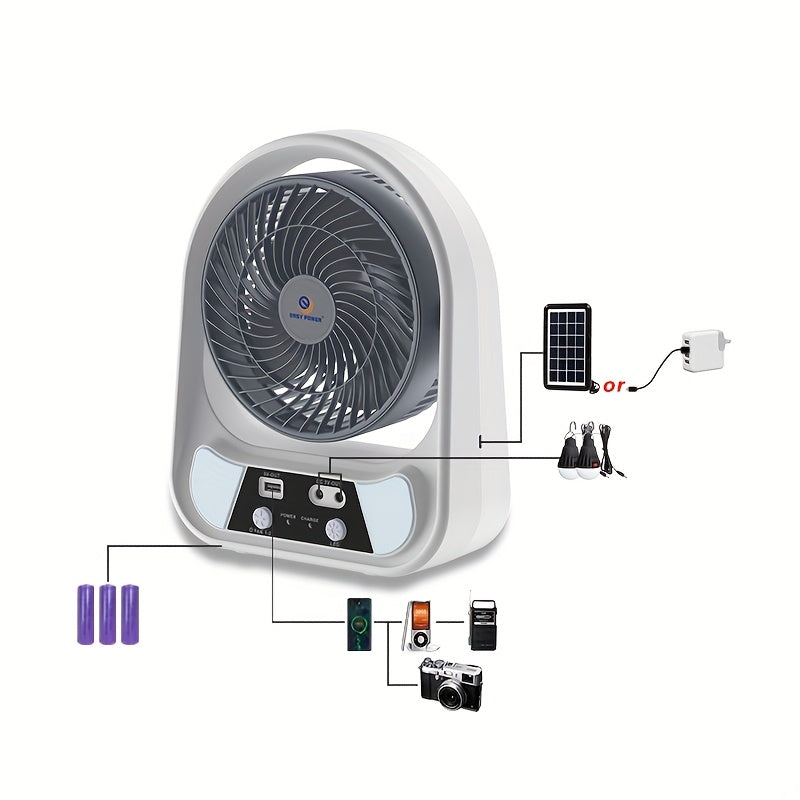 Abanico Solar Recargable Portátil 8