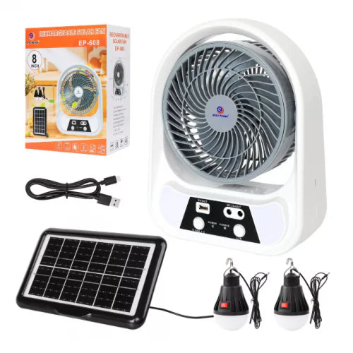 Abanico Solar Recargable Portátil 8