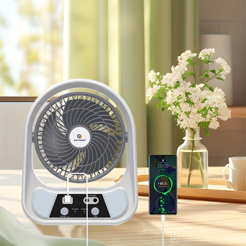 Abanico Solar Recargable Portátil 8